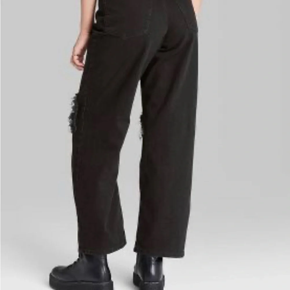 Super-High Rise Distressed Baggy Jeans - Wild Fable™ Black Wash - Picture 3 of 16